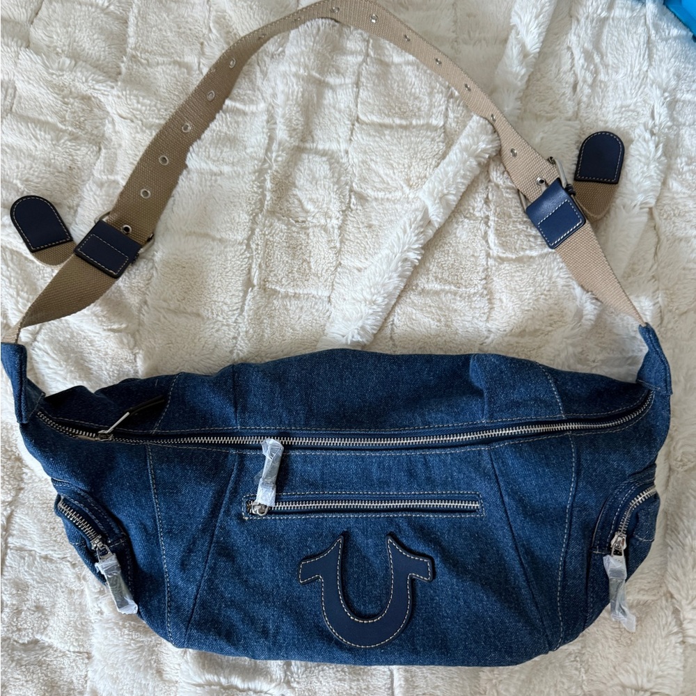 Blue Denim Crossbody Bag